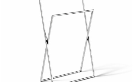 Porte-serviettes double / pliable / chromé