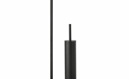 Porte-papier et porte-brosse de toilettes / profilé et socle ronds / noir mat