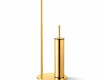 Porte-papier et porte-brosse de toilettes / profilé et socle ronds / doré brillant