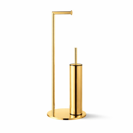 Porte-papier et porte-brosse de toilettes / profilé et socle ronds / doré brillant #1