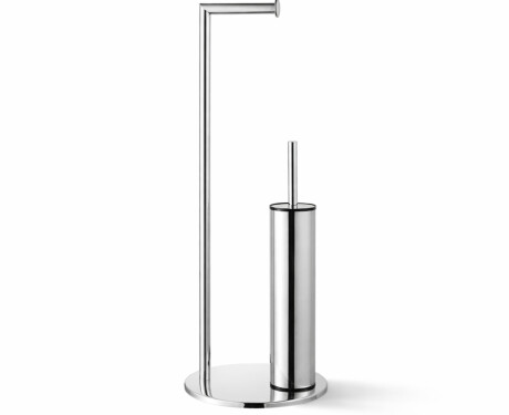 Porte-papier et porte-brosse de toilettes / profilé et socle ronds / acier poli