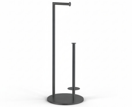 Porte-papier toilette + rouleaux de rechange / profilé et socle ronds / noir mat