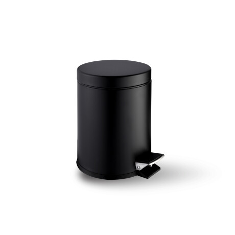 Poubelle à pédale STANDARD ronde 3 L, fermeture en douceur / noir mat #1
