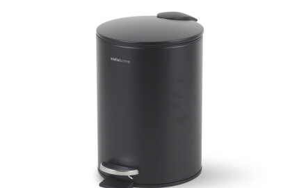 Poubelle à pédale BUDGET ronde 3 L, fermeture en douceur / acier noir mat