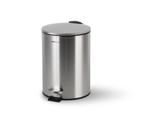 Poubelle à pédale BUDGET ronde 3 L, fermeture en douceur / acier inoxydable satiné