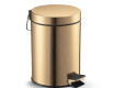 Poubelle à pédale STANDARD ronde 5 L, fermeture en douceur / doré brillant
