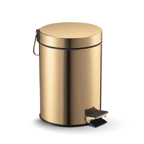 Poubelle à pédale STANDARD ronde 5 L, fermeture en douceur / doré brillant #1