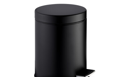 Poubelle à pédale STANDARD ronde 5 L, fermeture en douceur / noir mat