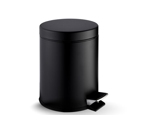 Poubelle à pédale STANDARD ronde 5 L, fermeture en douceur / noir mat