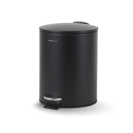Poubelle à pédale BUDGET ronde 5 L, fermeture en douceur / acier noir mat #1