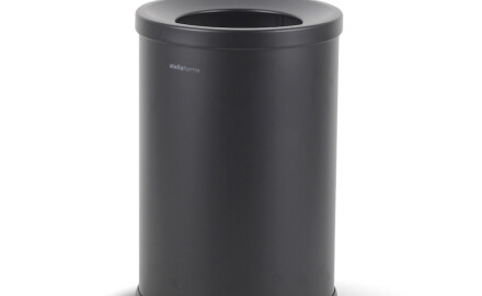 Poubelle de 10 L, couvercle avec ouverture de dépôt / acier noir mat