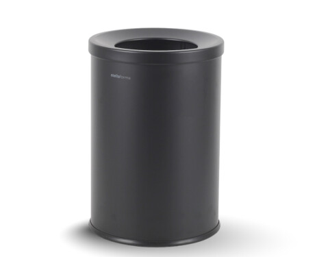 Poubelle de 10 L, couvercle avec ouverture de dépôt / acier noir mat
