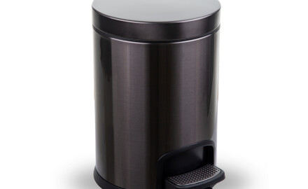 Poubelle à pédale PREMIUM ronde 5 L, fermeture amortie / graphite métallisé