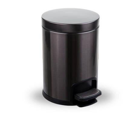 Poubelle à pédale PREMIUM ronde 5 L, fermeture amortie / graphite métallisé