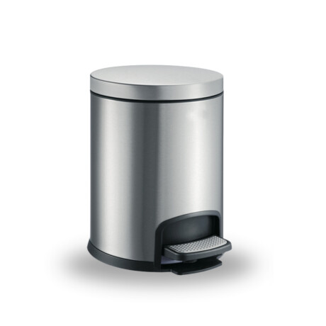 Poubelle à pédale PREMIUM ronde 5 L, fermeture en douceur / acier inoxydable satiné #1