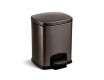 Poubelle à pédale PREMIUM rectangulaire 5 L, fermeture amortie / graphite métallisé