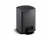 Poubelle à pédale PREMIUM rectangulaire 5 L, fermeture amortie / noir mat