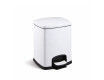 Poubelle à pédale PREMIUM rectangulaire 5 L, fermeture en douceur / blanche