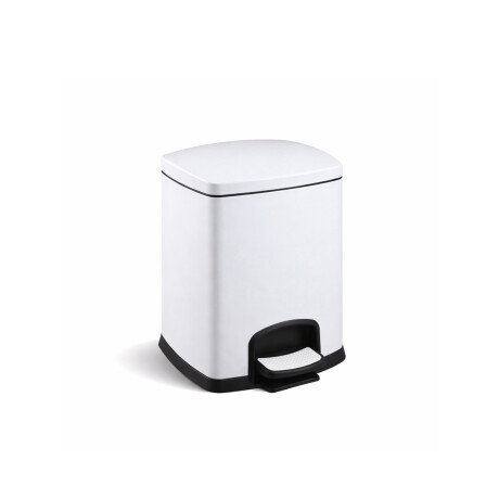 Poubelle à pédale PREMIUM rectangulaire 5 L, fermeture en douceur / blanche #1