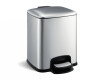 Poubelle à pédale PREMIUM rectangulaire 8 L, fermeture en douceur / acier inoxydable satiné