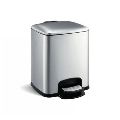Poubelle à pédale PREMIUM rectangulaire 8 L, fermeture en douceur / acier inoxydable satiné #1