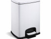 Poubelle à pédale PREMIUM rectangulaire 20 L, fermeture amortie / blanche