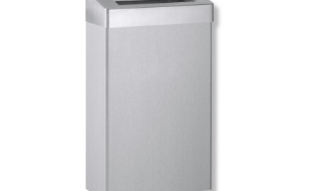 Poubelle de 30 L à couvercle ouvert, série R10 / acier inoxydable brossé