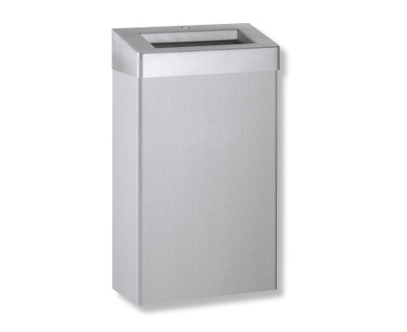 Poubelle de 30 L à couvercle ouvert, série R10 / acier inoxydable brossé