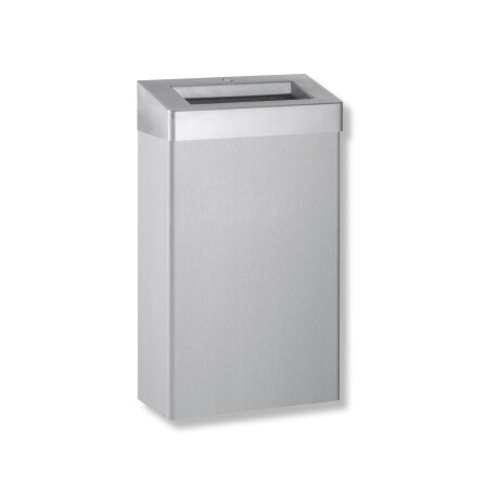 Poubelle de 30 L à couvercle ouvert, série R10 / acier inoxydable brossé #1