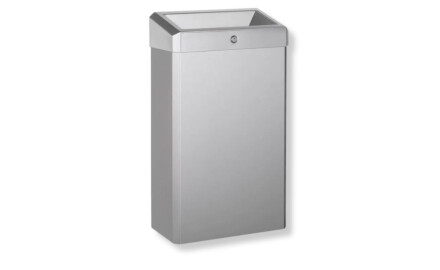Poubelle de 30 L avec couvercle ouvert, série R1 / acier inoxydable brossé