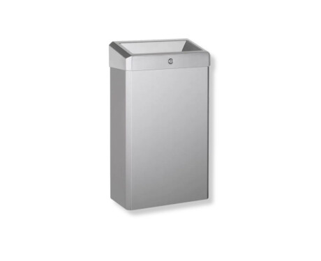 Poubelle de 30 L avec couvercle ouvert, série R1 / acier inoxydable brossé