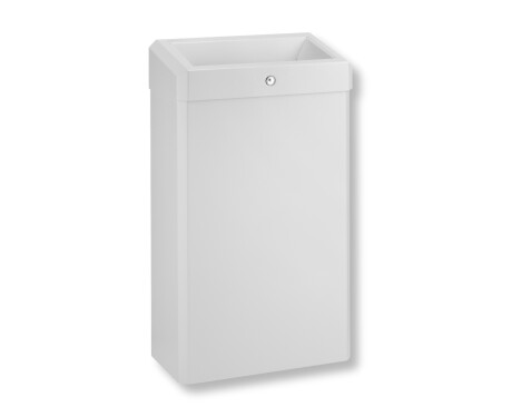 Poubelle de 30 L avec couvercle ouvert, série R1 / acier inoxydable blanc mat