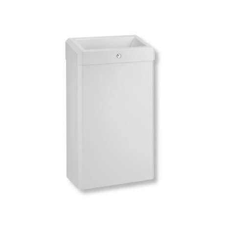 Poubelle de 30 L avec couvercle ouvert, série R1 / acier inoxydable blanc mat #1
