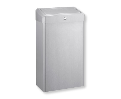 Poubelle de 30 L avec couvercle basculant, série R1 / acier inoxydable brossé