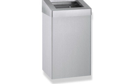 Poubelle de 49 L à couvercle ouvert, série R10 / acier inoxydable brossé