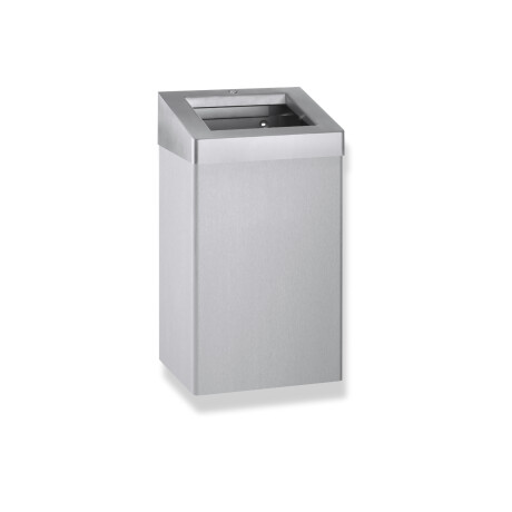 Poubelle de 49 L à couvercle ouvert, série R10 / acier inoxydable brossé #1