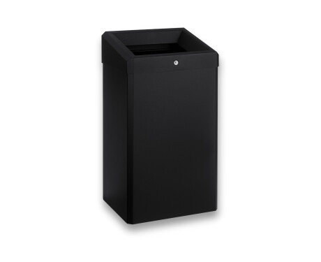 Poubelle de 49 L avec couvercle ouvert, série R1 / acier inoxydable noir mat