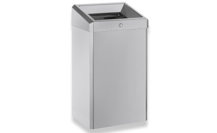 Poubelle de 49 L avec couvercle ouvert, série R1 / acier inoxydable brossé
