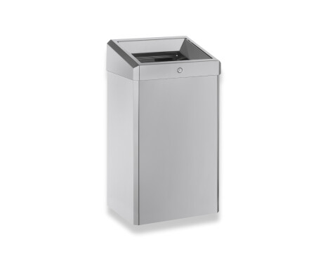 Poubelle de 49 L avec couvercle ouvert, série R1 / acier inoxydable brossé