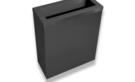 Poubelle de 25 L, couvercle avec ouverture de dépôt / acier inoxydable noir mat