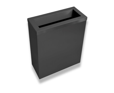 Poubelle de 25 L, couvercle avec ouverture de dépôt / acier inoxydable noir mat