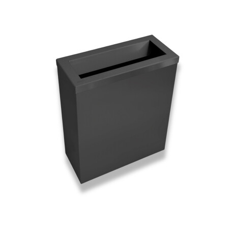 Poubelle de 25 L, couvercle avec ouverture de dépôt / acier inoxydable noir mat #1