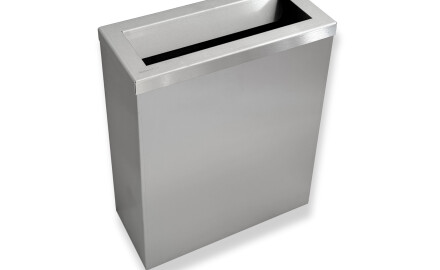 Poubelle de 25 L, couvercle avec ouverture de dépôt / acier inoxydable brossé
