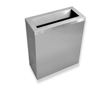 Poubelle de 25 L, couvercle avec ouverture de dépôt / acier inoxydable brossé