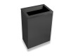 Poubelle de 50 L, couvercle avec ouverture de dépôt / acier inoxydable noir mat