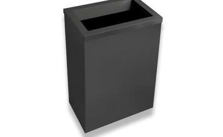 Poubelle de 50 L, couvercle avec ouverture de dépôt / acier inoxydable noir mat