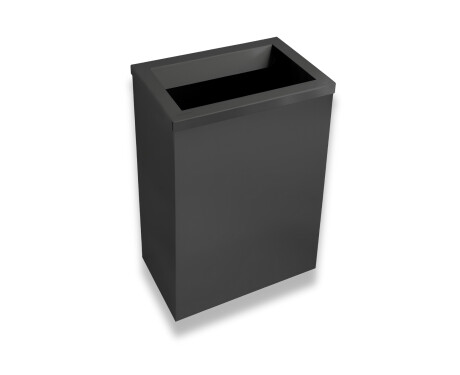 Poubelle de 50 L, couvercle avec ouverture de dépôt / acier inoxydable noir mat