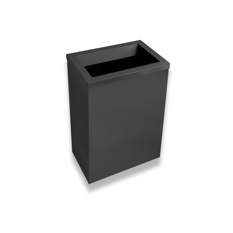 Poubelle de 50 L, couvercle avec ouverture de dépôt / acier inoxydable noir mat #1