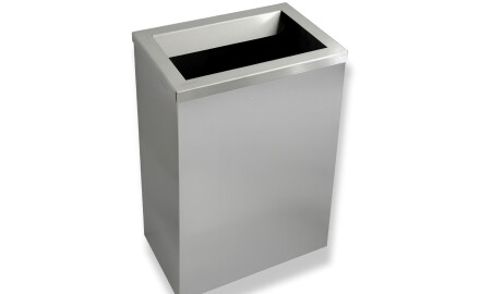 Poubelle de 50 L, couvercle avec ouverture de dépôt / acier inoxydable brossé