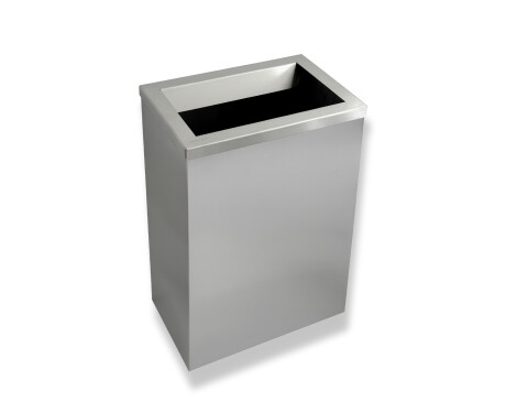 Poubelle de 50 L, couvercle avec ouverture de dépôt / acier inoxydable brossé